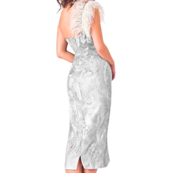 NWT Terani Couture 2111C4557 Homecoming Dress Silver Size 4 - Picture 2 of 10